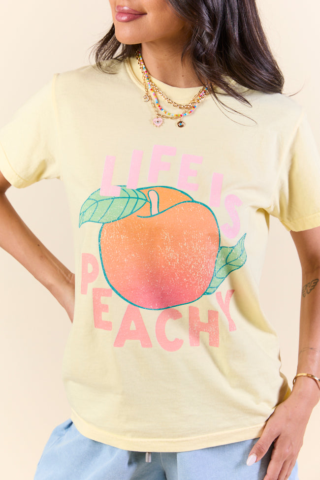 Life is Peachy Yellow Graphic Tee SALE-Sunny Prom
