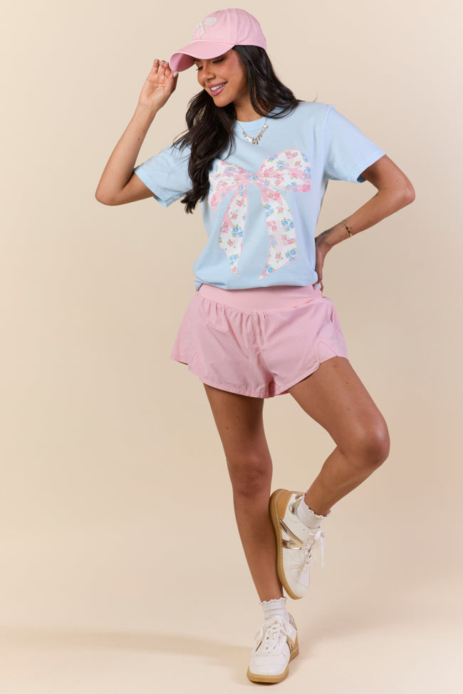 Floral Bow Chambray Graphic Tee SALE-Sunny Prom