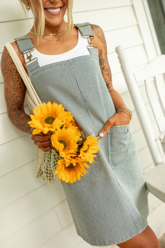The Shelley Striped Overall Dress Holley Gabrielle X Sunny Prom-Sunny Prom