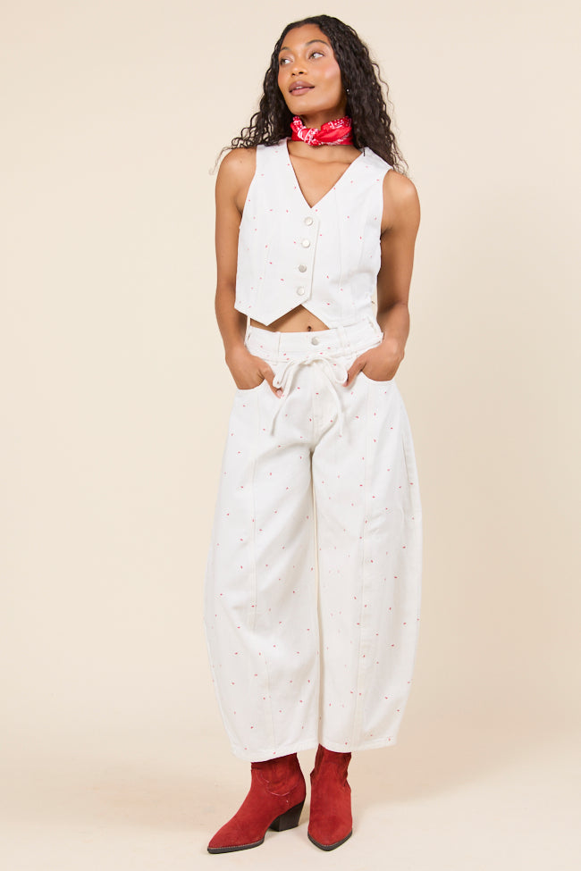 Eileen Bow Printed Barrel Jeans-Sunny Prom