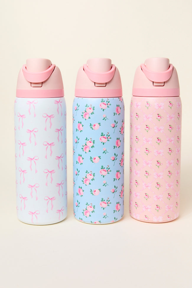 Floral 'N Bow Pink 32 Oz Water Bottle-Sunny Prom
