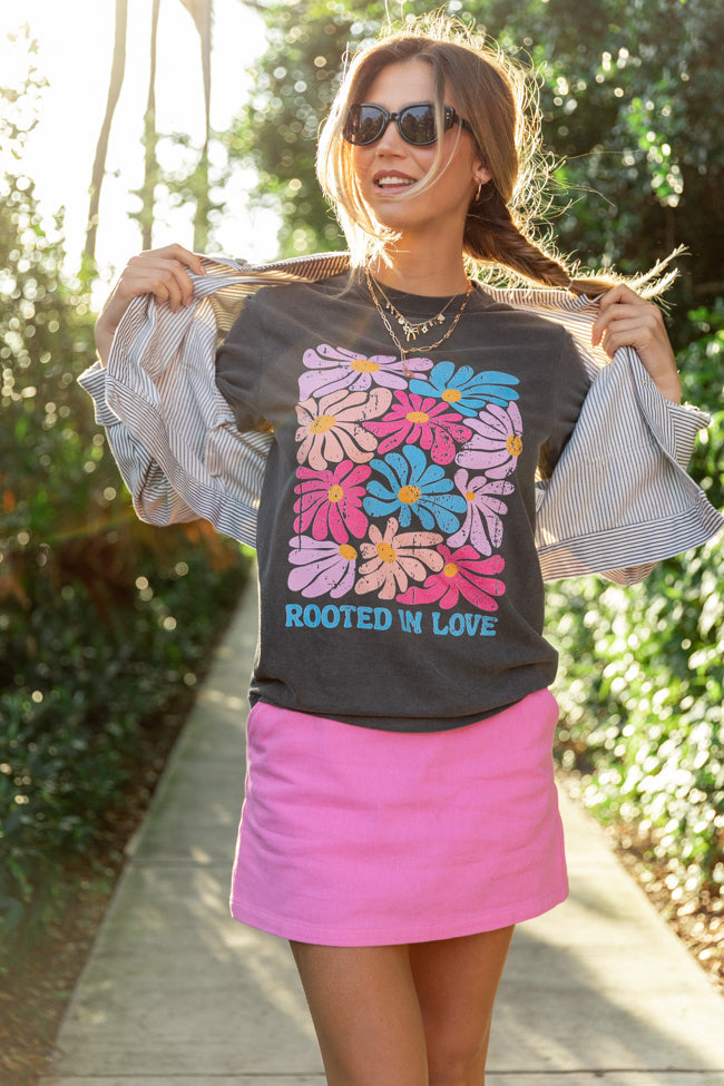 Rooted In Love Dark Grey Graphic Tee SALE-Sunny Prom