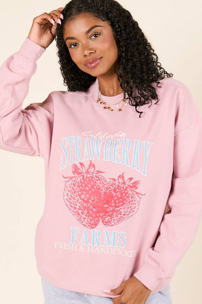 California Strawberry Farms Mauve Graphic Sweatshirt SALE-Sunny Prom