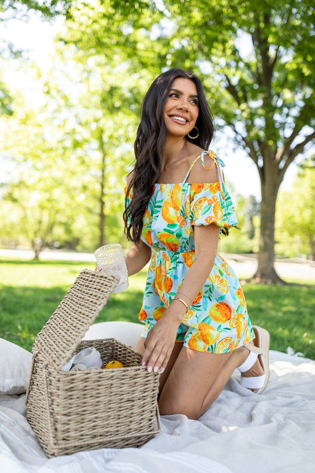Easy Peasy Citrus Print Romper FINAL SALE-Sunny Prom