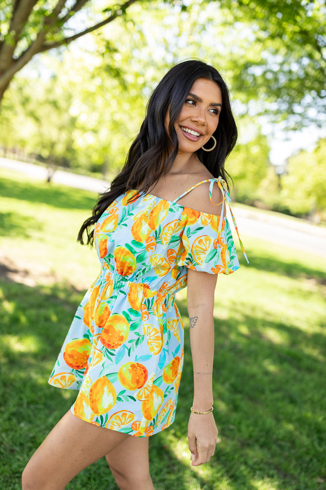 Easy Peasy Citrus Print Romper FINAL SALE-Sunny Prom