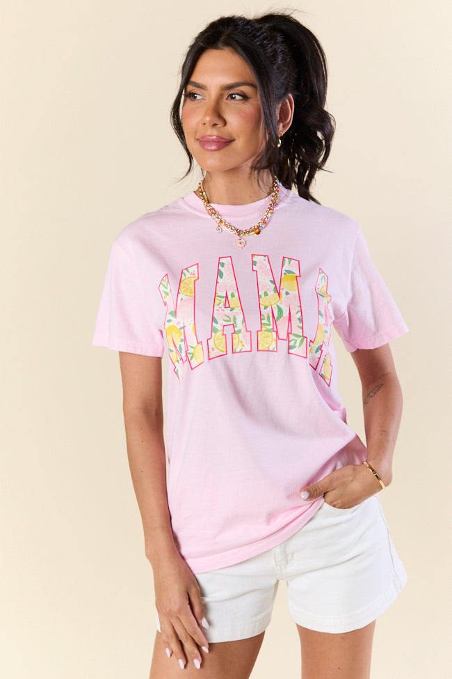 Mama Lemons Print Light Pink Graphic Tee SALE-Sunny Prom