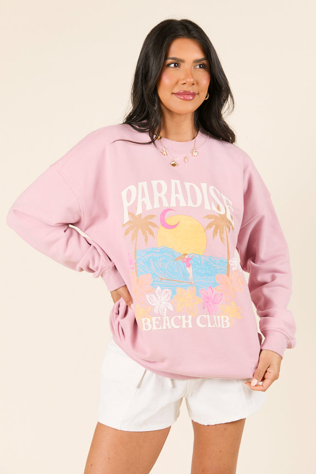 Paradise Beach Club Mauve Graphic Sweatshirt SALE-Sunny Prom