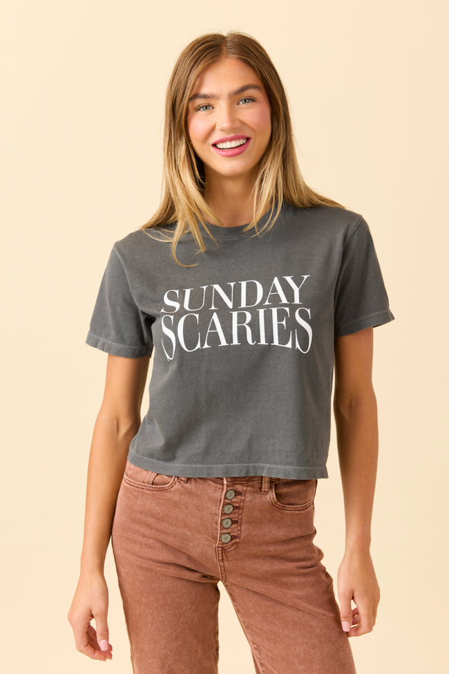 Sunday Scaries Dark Grey Boxy Graphic Tee SALE-Sunny Prom