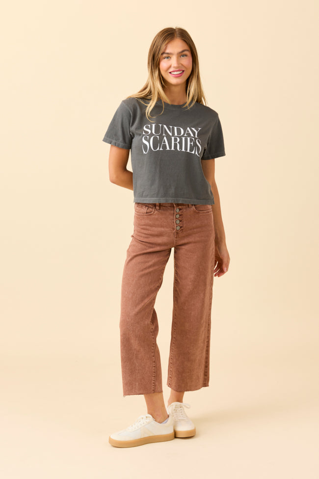 Sunday Scaries Dark Grey Boxy Graphic Tee SALE-Sunny Prom
