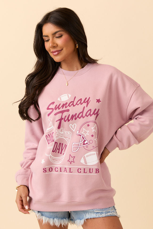 Sunday Funday Mauve Graphic Sweatshirt SALE-Sunny Prom