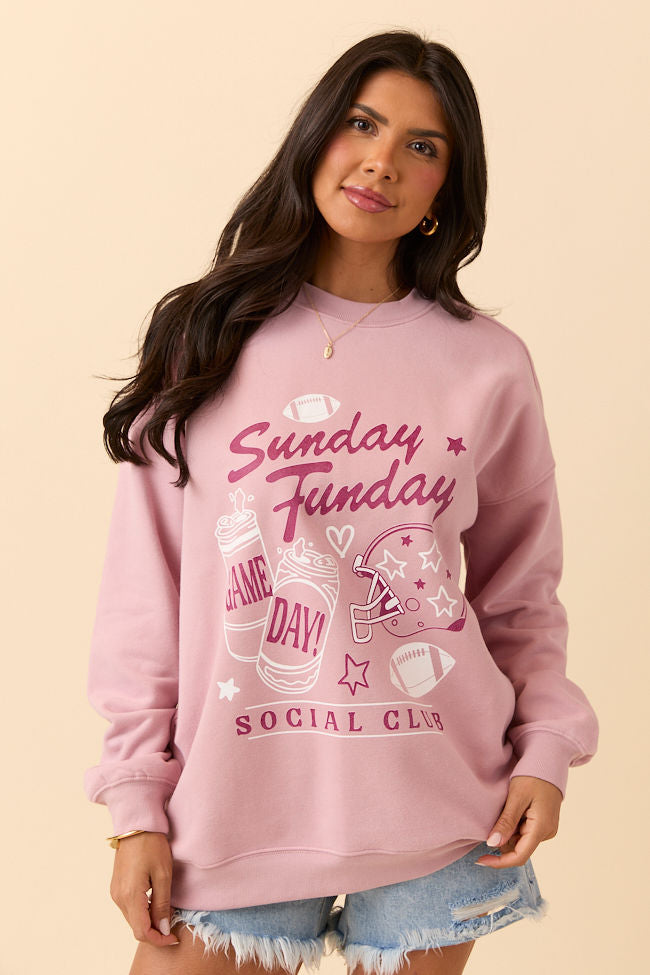 Sunday Funday Mauve Graphic Sweatshirt SALE-Sunny Prom