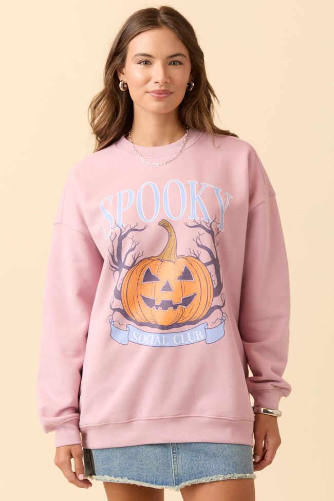 Spooky Social Club Mauve Graphic Sweatshirt SALE-Sunny Prom