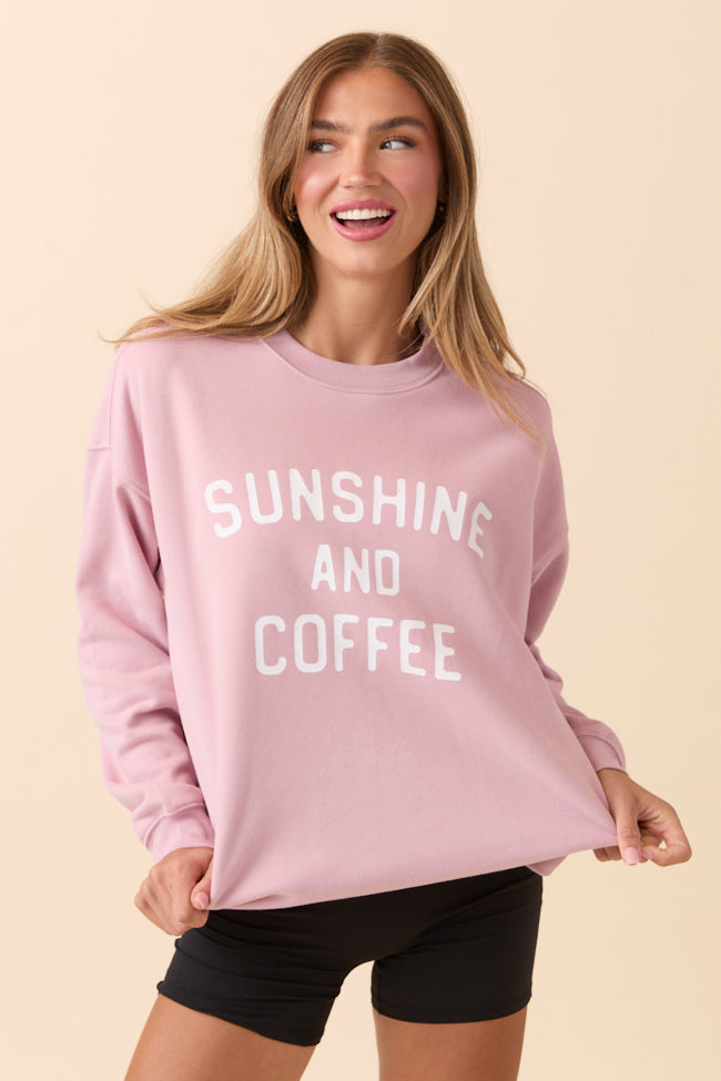 Sunshine and Coffee Mauve Graphic Sweatshirt SALE-Sunny Prom