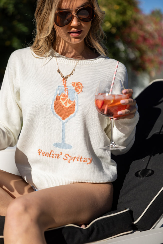 Feelin' Spritzy Ivory Multi Sweater-Sunny Prom