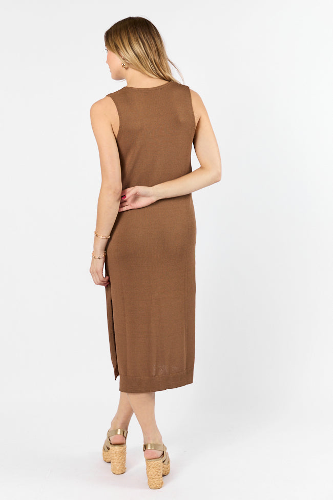 Endless Coastline Chocolate Knit Sweater Dress FINAL SALE-Sunny Prom