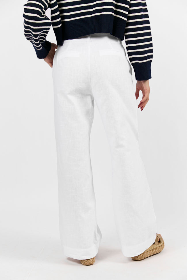Day Off Ivory Linen Blend Pants FINAL SALE-Sunny Prom