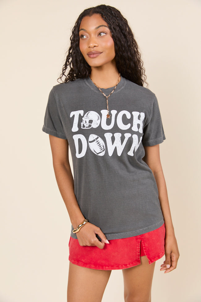 Touchdown Printed Dark Grey Graphic Tee SALE-Sunny Prom