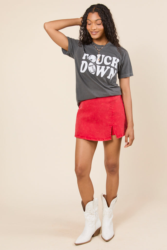 Touchdown Printed Dark Grey Graphic Tee SALE-Sunny Prom