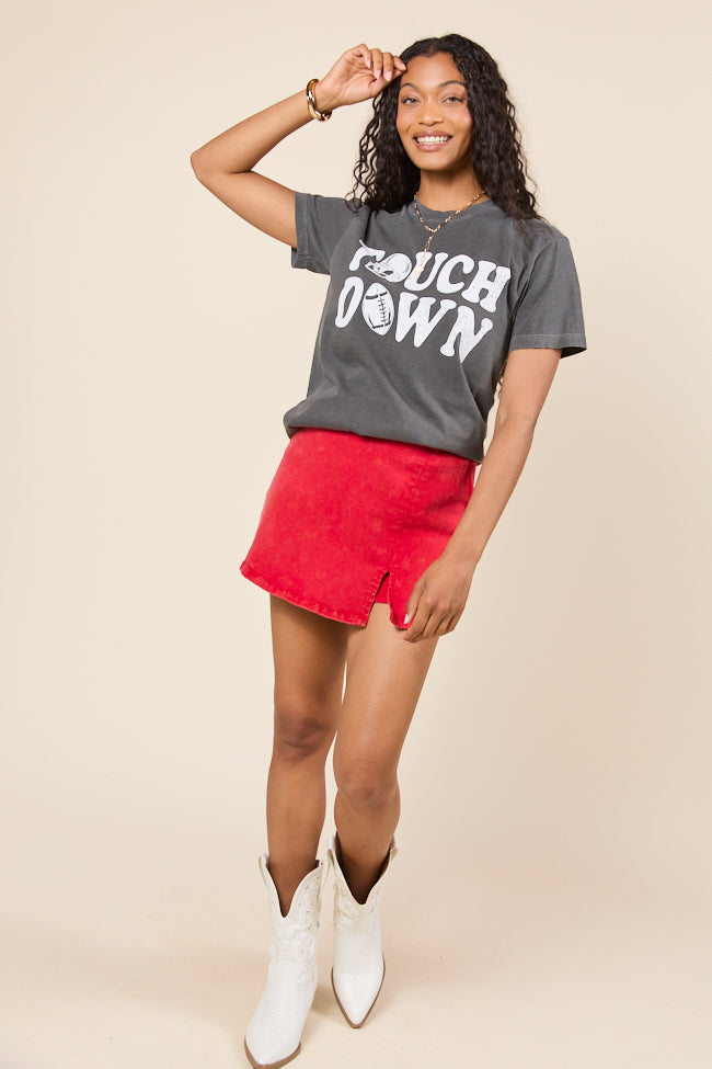 Touchdown Printed Dark Grey Graphic Tee SALE-Sunny Prom