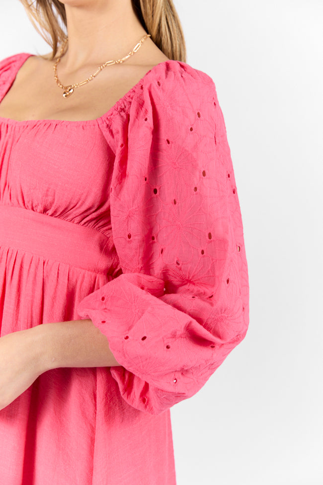 Beautiful Thoughts Pink Lace Sleeve Mini Dress FINAL SALE-Sunny Prom