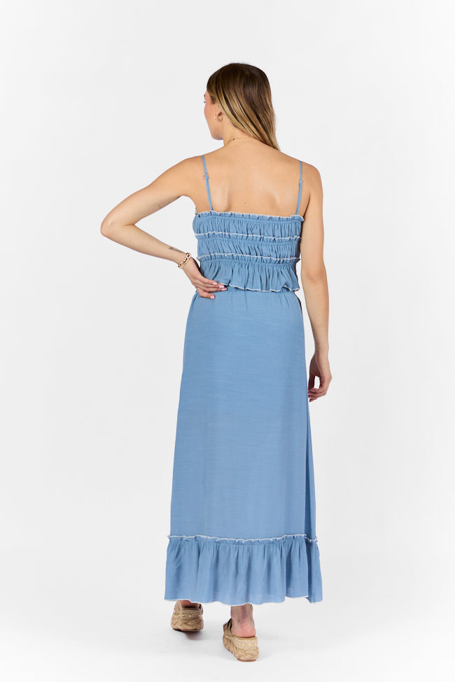 Life Made Easy Navy Bow Detail Tank and Midi Skirt Set FINAL SALE-Sunny Prom