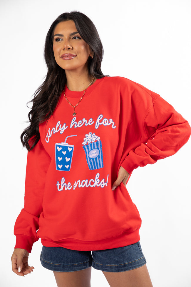 Only Here For The Snacks Red Graphic Sweatshirt SALE-Sunny Prom