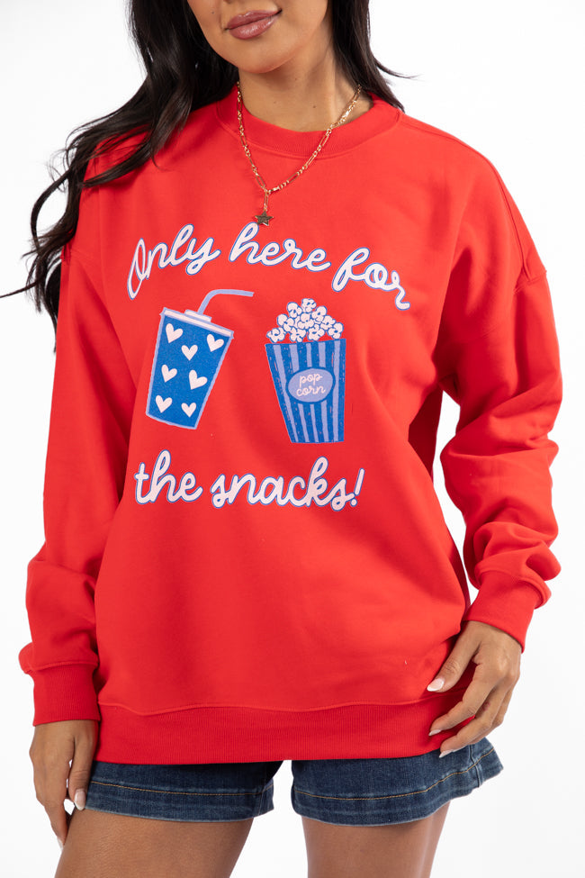 Only Here For The Snacks Red Graphic Sweatshirt SALE-Sunny Prom
