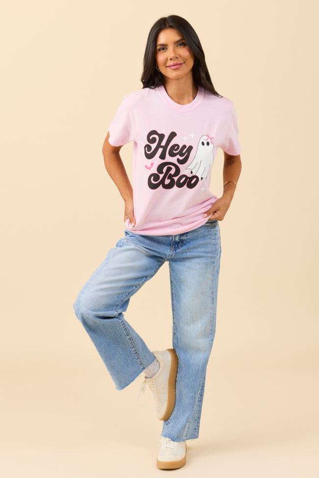 Hey Boo Light Pink Graphic Tee SALE-Sunny Prom
