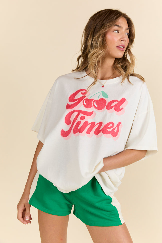 Good Times Cherry Off White Oversized Graphic Tee SALE-Sunny Prom