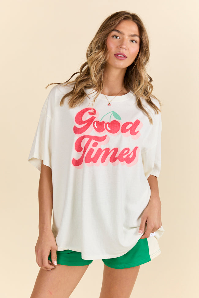 Good Times Cherry Off White Oversized Graphic Tee SALE-Sunny Prom