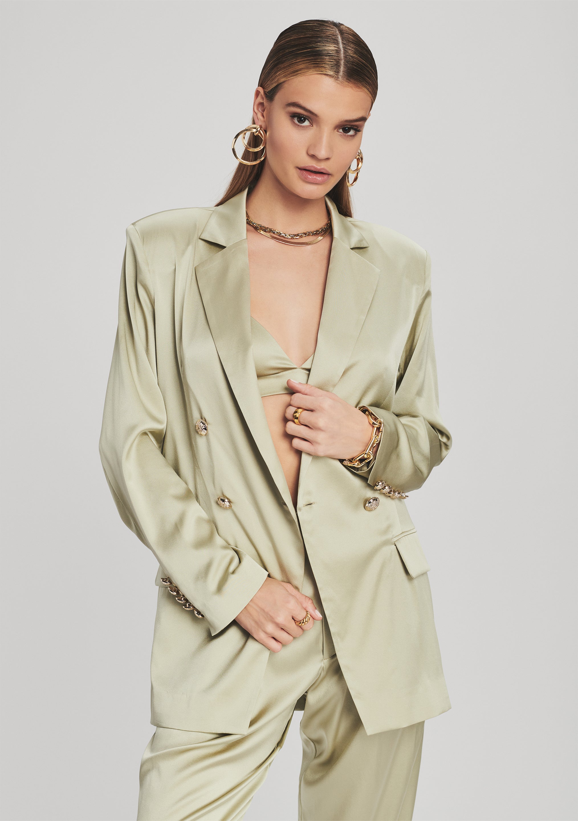 Pandora Silk Blazer-Sunny Prom