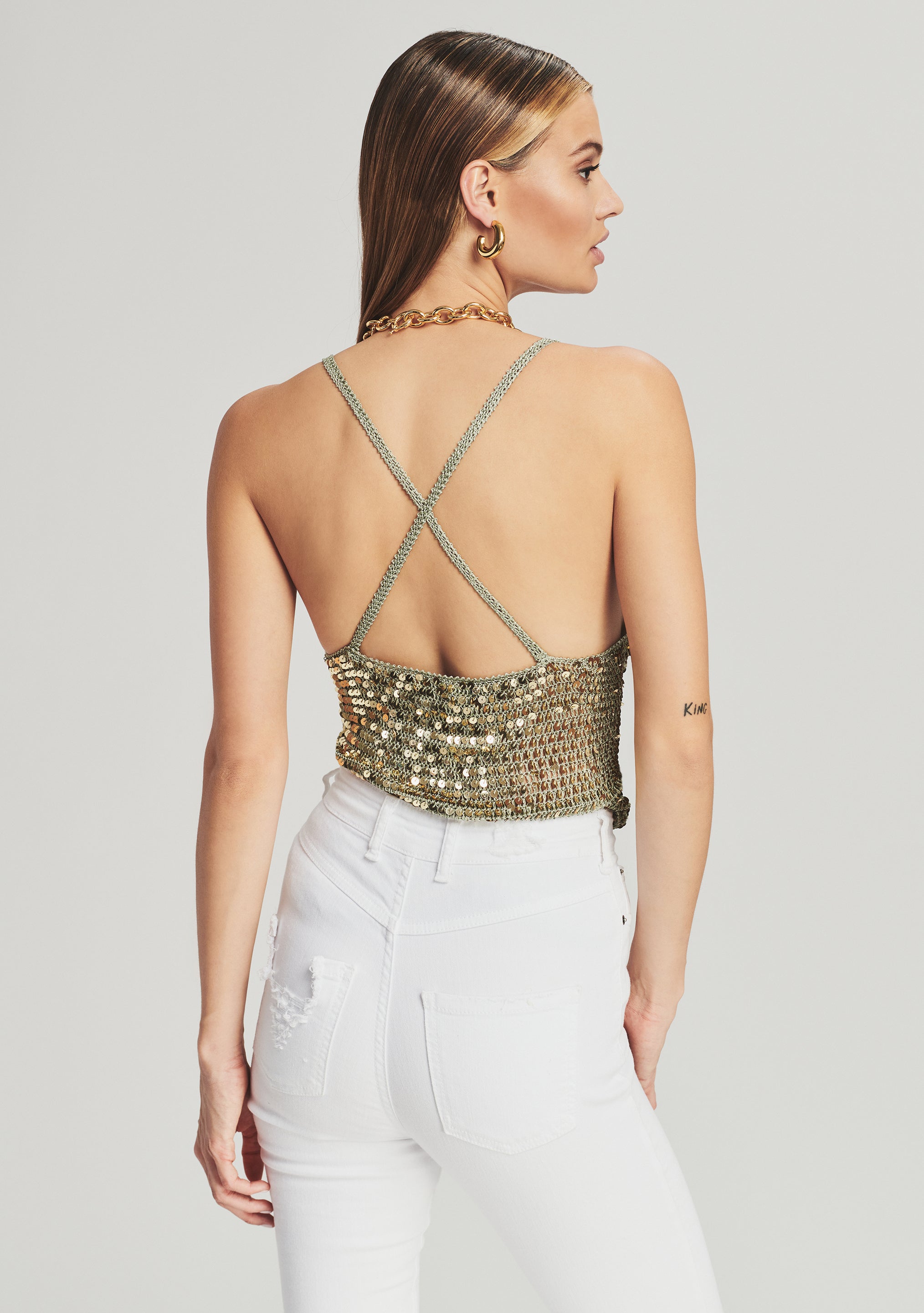 Molly Sequin Crochet Top-Sunny Prom