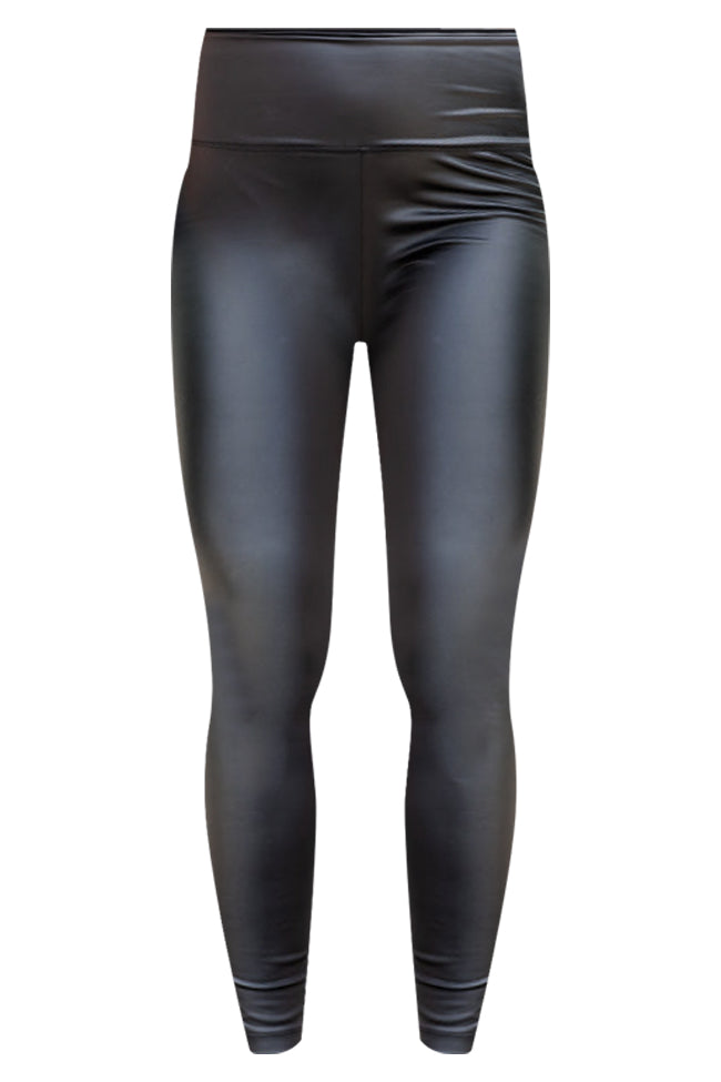 Sky Full Of Stars Black Faux Leather Leggings FINAL SALE-Sunny Prom