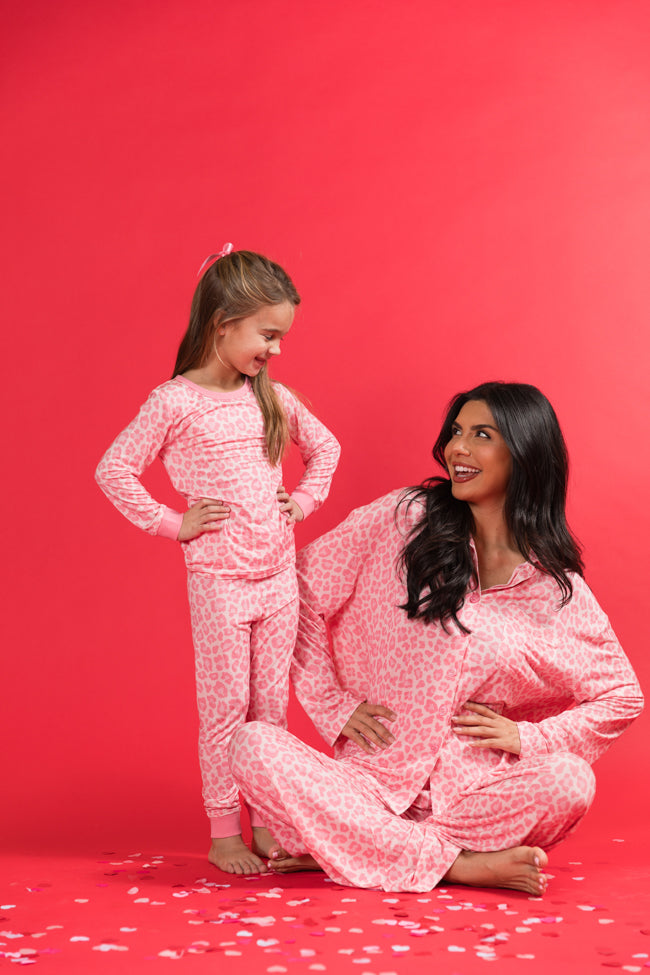 Kid's Sweet Dreams Pink Leopard Pajama Set FINAL SALE-Sunny Prom