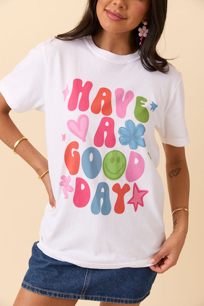 Have A Good Day White Graphic Tee SALE-Sunny Prom