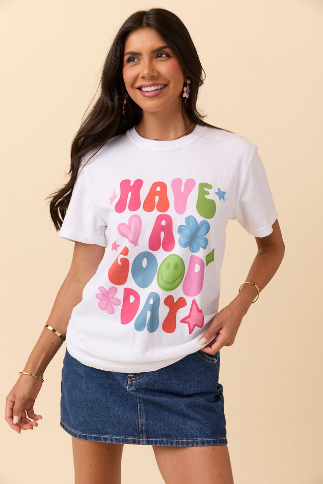 Have A Good Day White Graphic Tee SALE-Sunny Prom