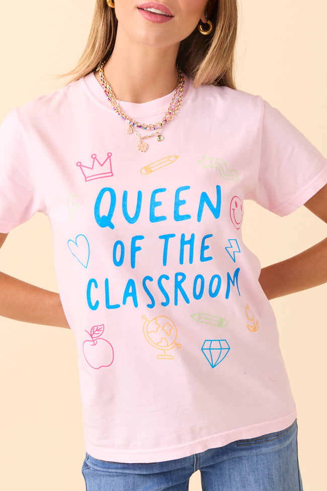 Queen Of The Classroom Light Pink Graphic Tee SALE-Sunny Prom
