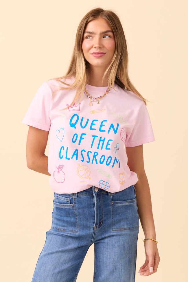 Queen Of The Classroom Light Pink Graphic Tee SALE-Sunny Prom
