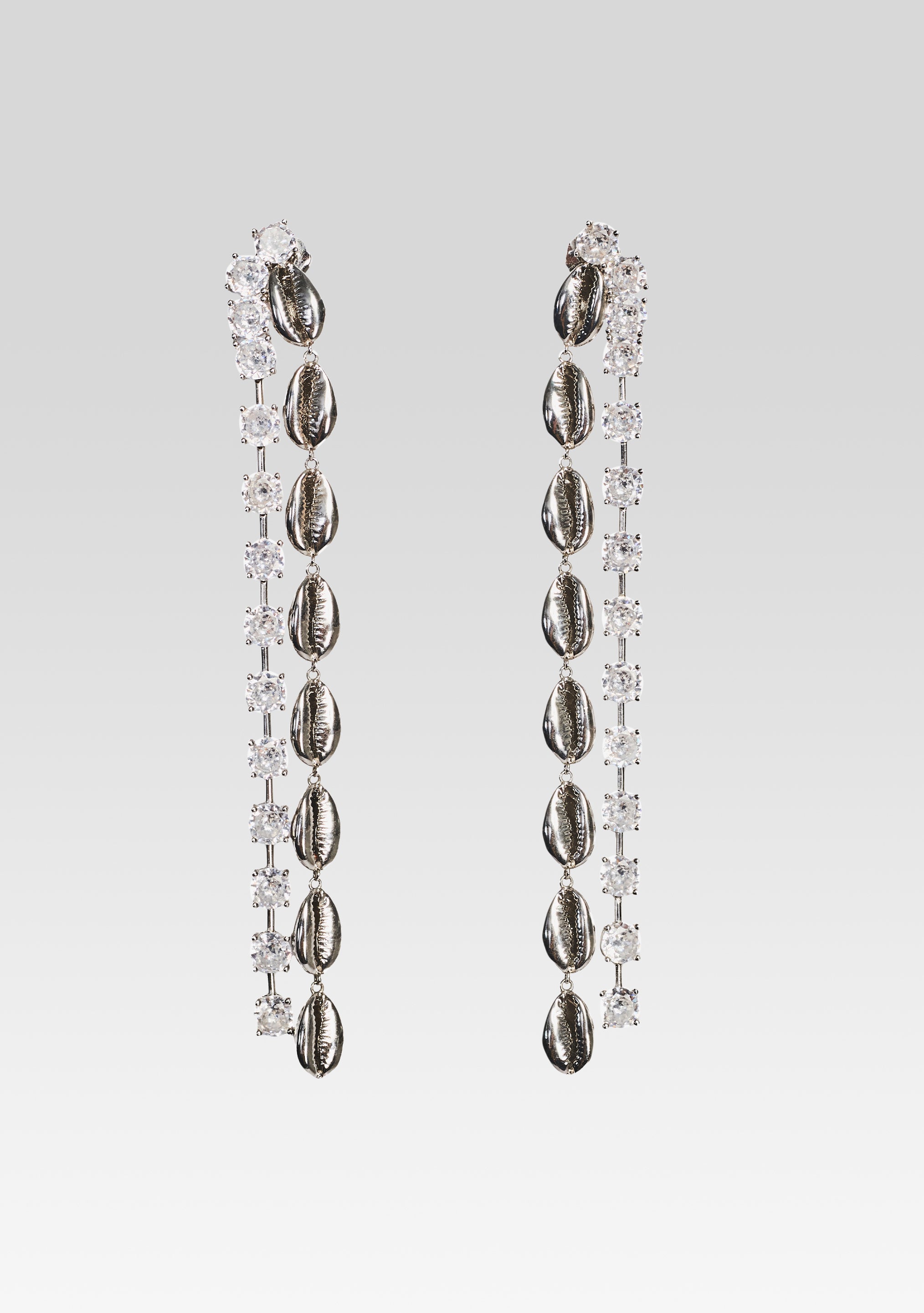 Tyde Crystal Shell Drop Earrings-Sunny Prom