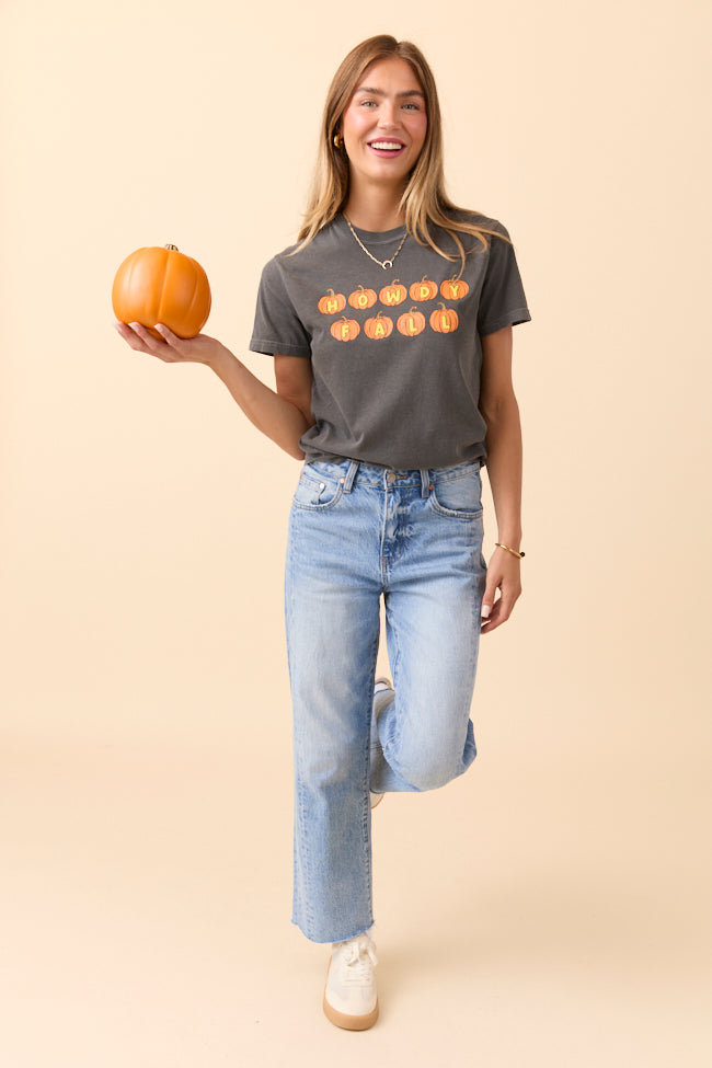 Howdy Fall Pumpkin Dark Grey Graphic Tee SALE-Sunny Prom