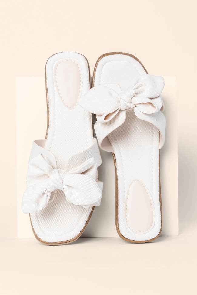 Reagan Ivory Bow Sandals FINAL SALE-Sunny Prom