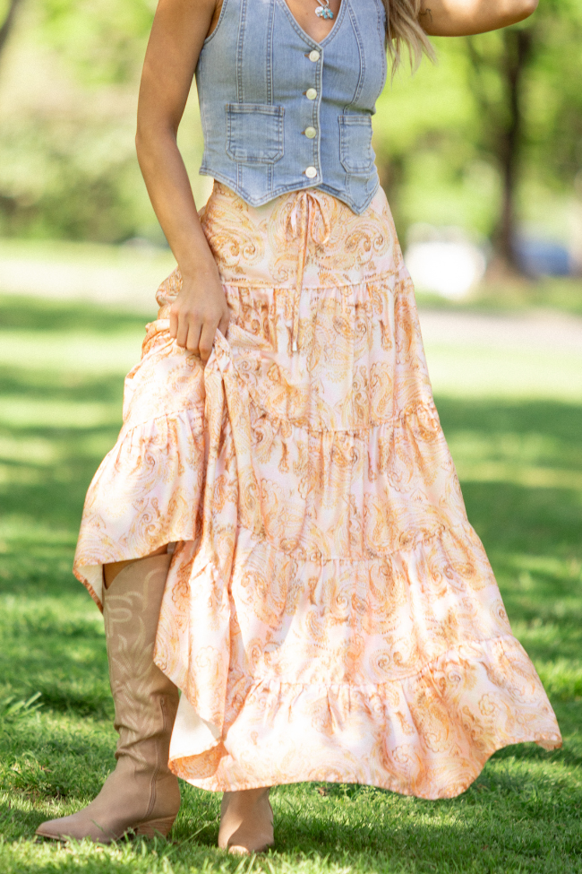 Sunlit Blossoms Bandana Printed Maxi Skirt SALE-Sunny Prom
