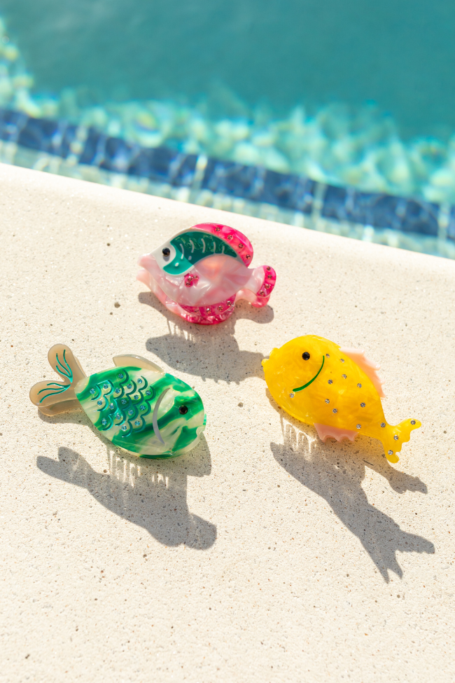 Yellow Fish Claw Clip FINAL SALE-Sunny Prom