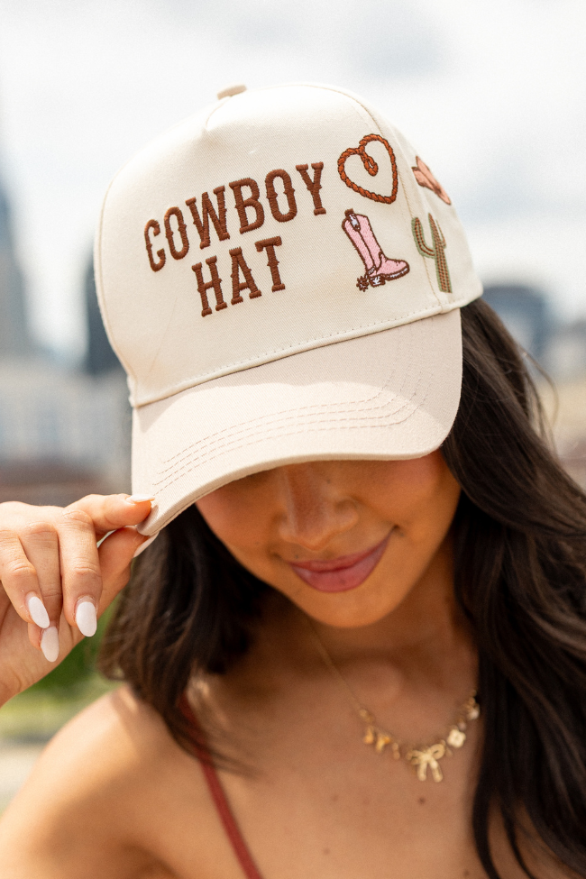 Cowboy Hat Beige Baseball Cap-Sunny Prom