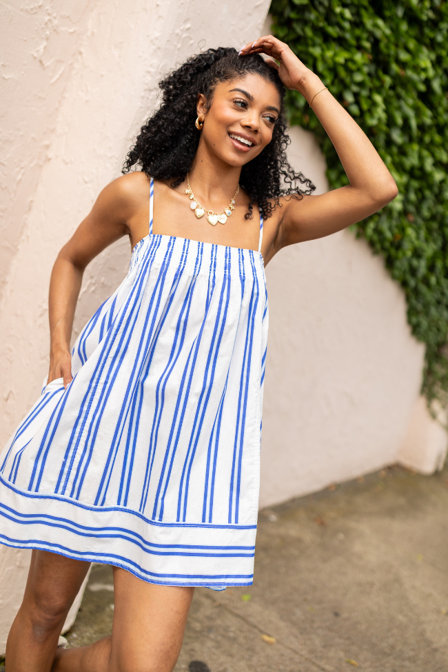 Completely Me Blue Striped Dress-Sunny Prom