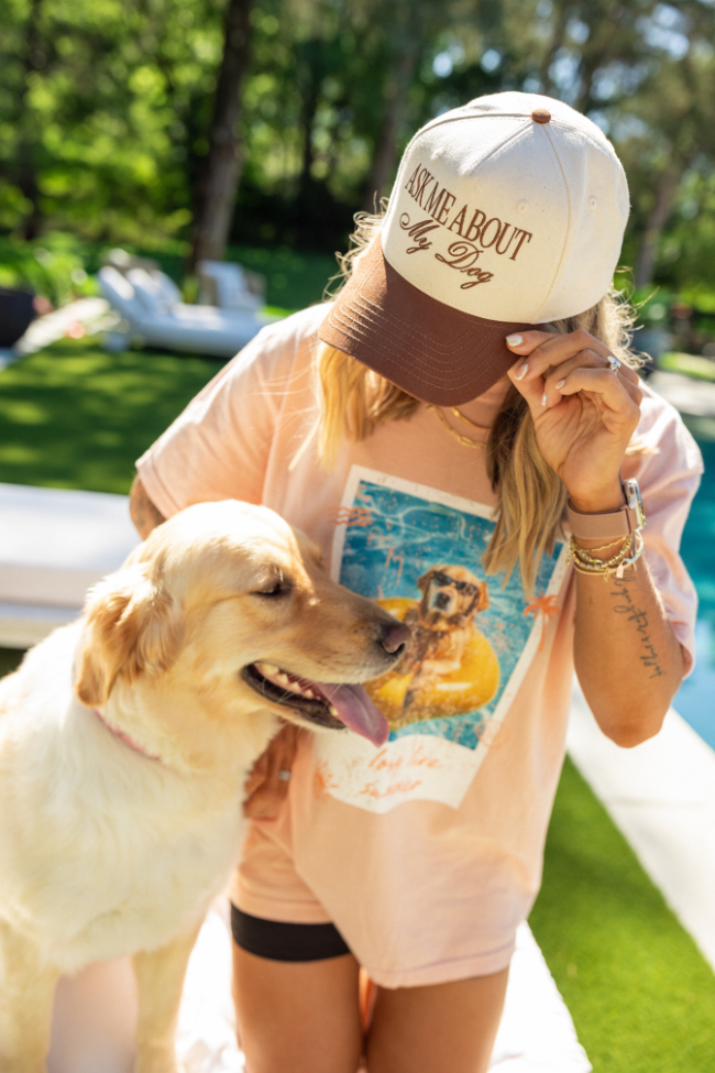 Ask Me About My Dog  Brown Trucker Hat Holley Gabrielle X Sunny Prom-Sunny Prom