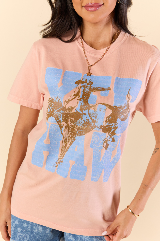 Yee Haw Cowboy Orange Graphic Tee SALE-Sunny Prom