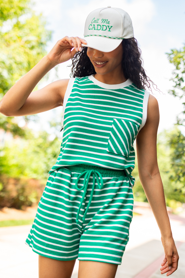 Eloise Green Striped Pocket Tank-Sunny Prom