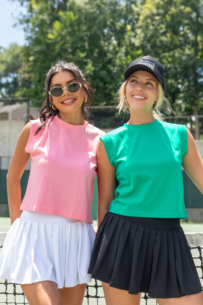 Lilly Green Sleeveless Knit Top-Sunny Prom