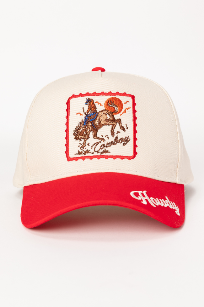Howdy Cowboy Red Baseball Hat-Sunny Prom